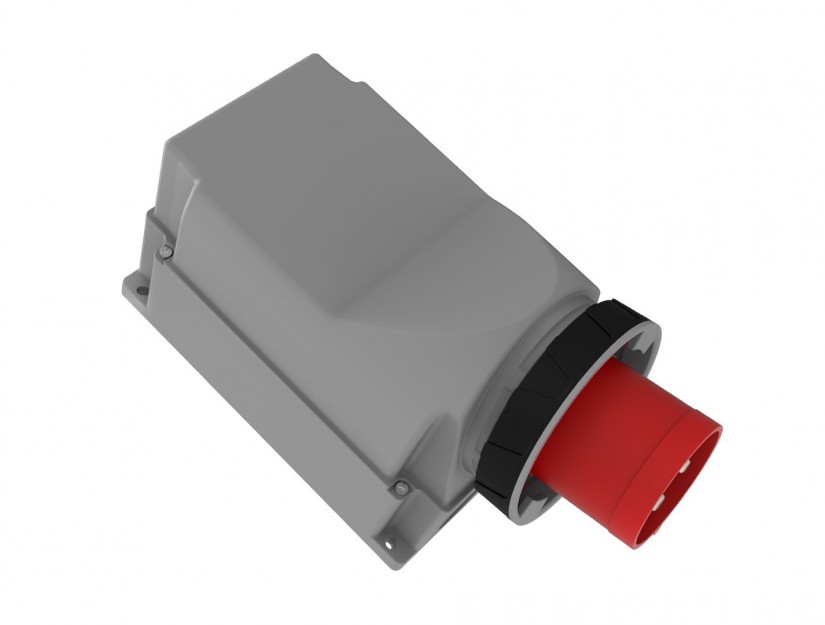 نری معکوس دیواری یا پلاگ 125 آمپر سه فاز پنج شاخه 5 پین ضد آب wall mount Plug BC1-6505-7236 بمیس Bemis ترکیه IP67